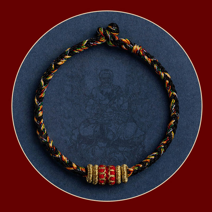 Pulsera de cuerda trenzada de fuerza de la suerte del Buda Natal del zodíaco chino hecha a mano del Tíbet con Buddha Stones