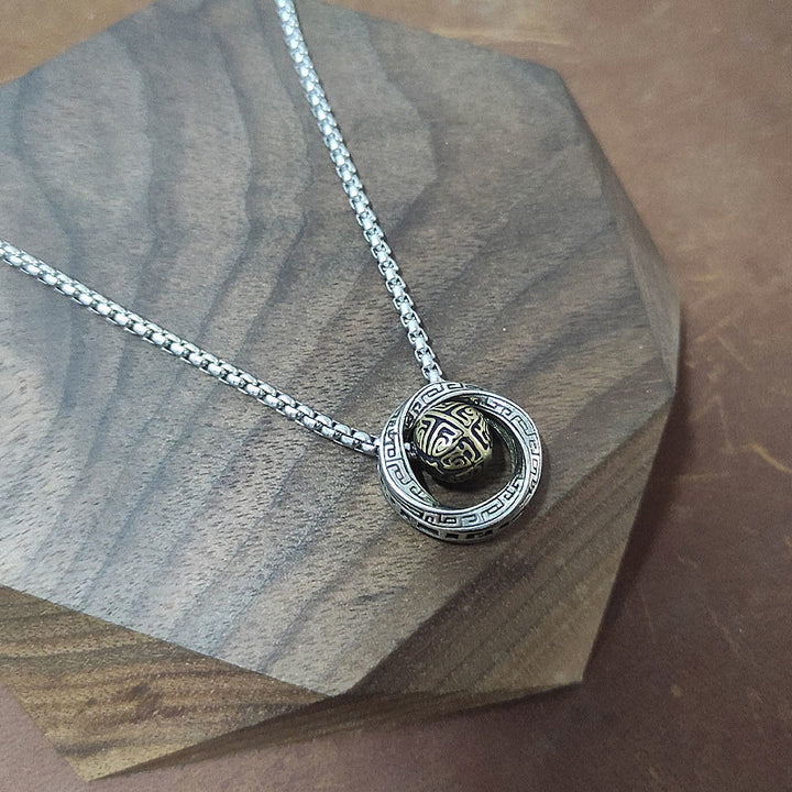 Colgante de collar de riqueza de cobre con cuentas de la suerte Mobius de Buddha Stones