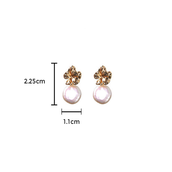 Pendientes colgantes curativos de flores de perlas barrocas naturales de plata de ley 925 con Buddha Stones
