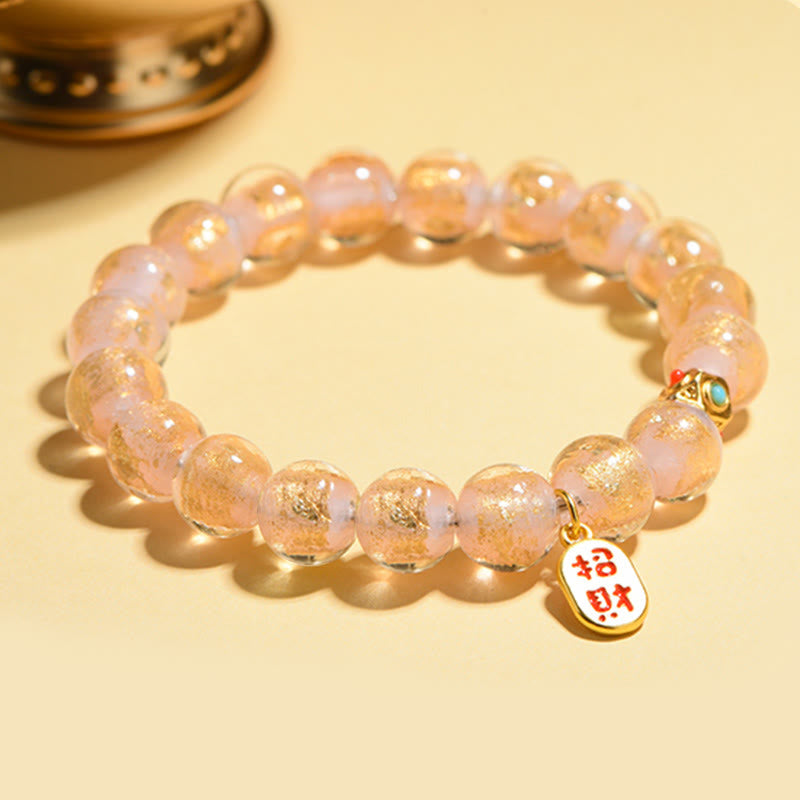 Buddha Stones, incienso tibetano, ceniza Liuli, cuentas de cristal, pulsera con dije de personaje Lucky Fortune Fu