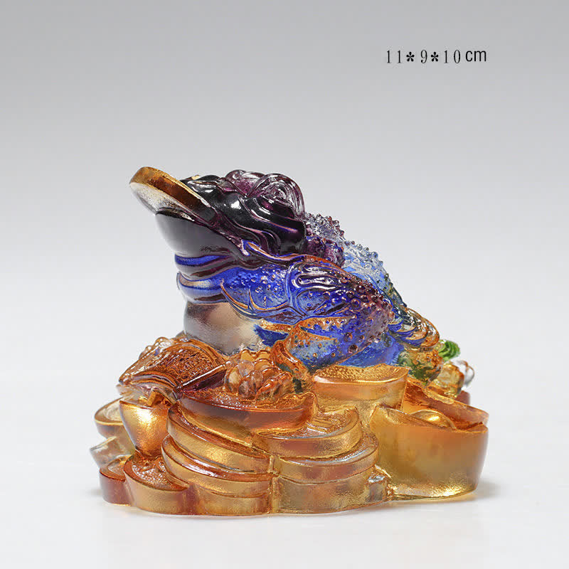 Feng Shui Rana hecha a mano Liuli Crystal Art Piece Riqueza Decoración de la Oficina del Hogar