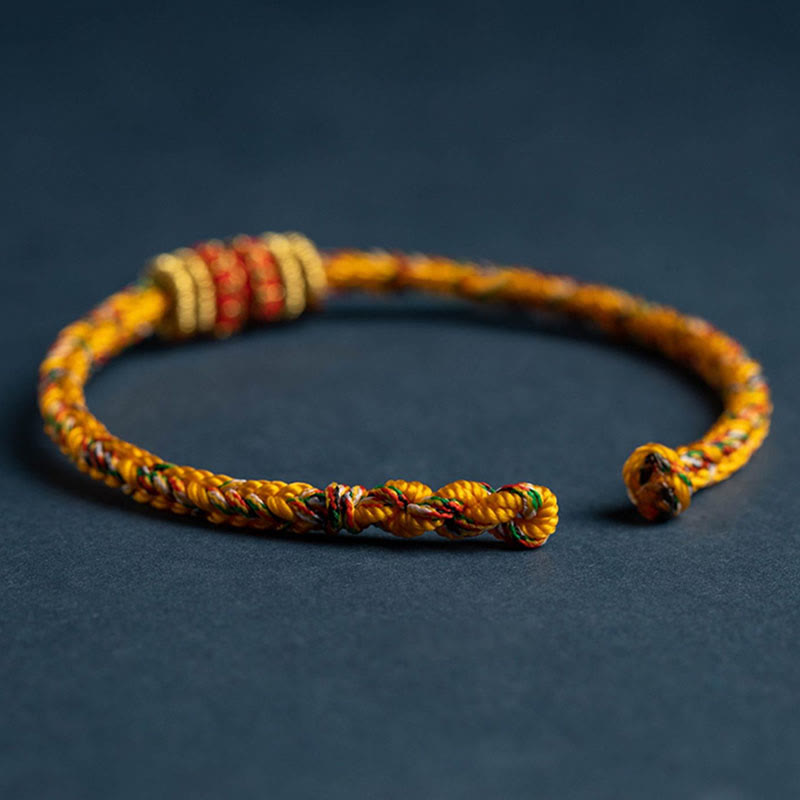 Pulsera de cuerda trenzada de fuerza de la suerte del Buda Natal del zodíaco chino hecha a mano del Tíbet con Buddha Stones