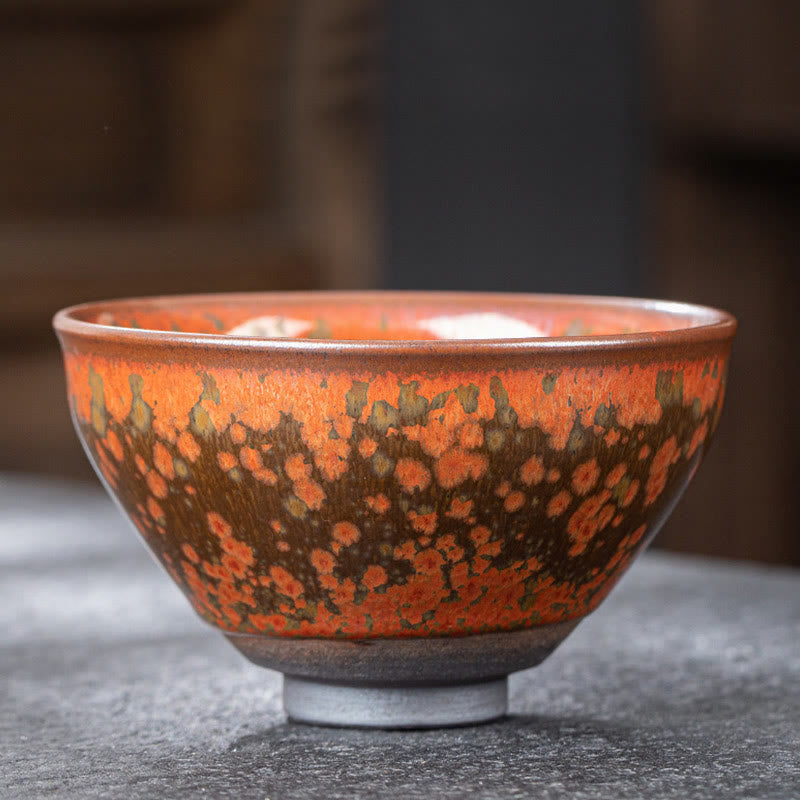 Buddha Stones, patrón de flores florecientes, horno chino Jianzhan, cambio de taza de té de cerámica, tazón de taza de té Kung Fu