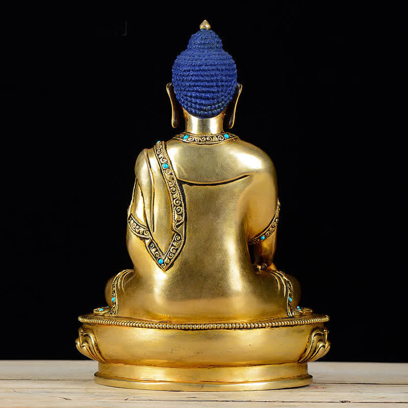 Estatua de cobre de la compasión de Buda Shakyamuni, decoración - image 5