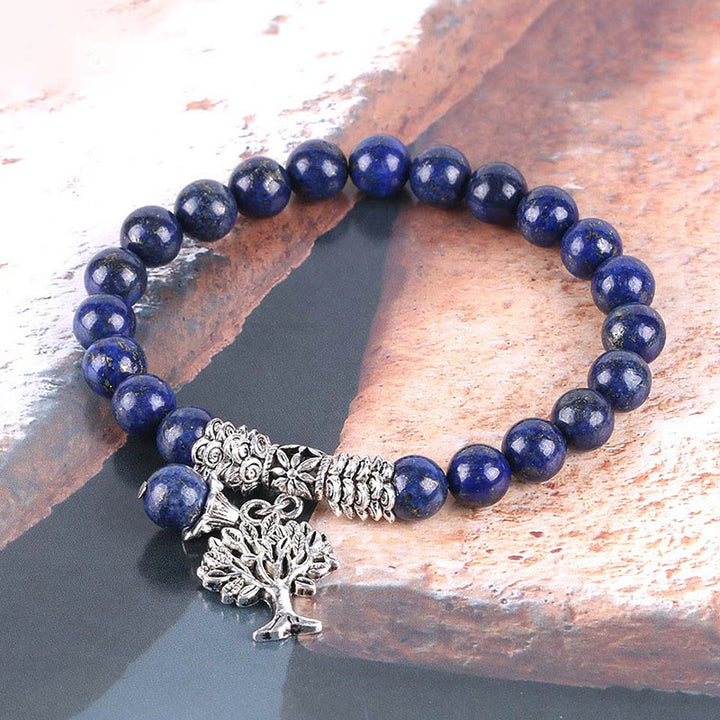 Pulsera elástica con amuleto de la suerte, árbol de la vida, Buddha Stones