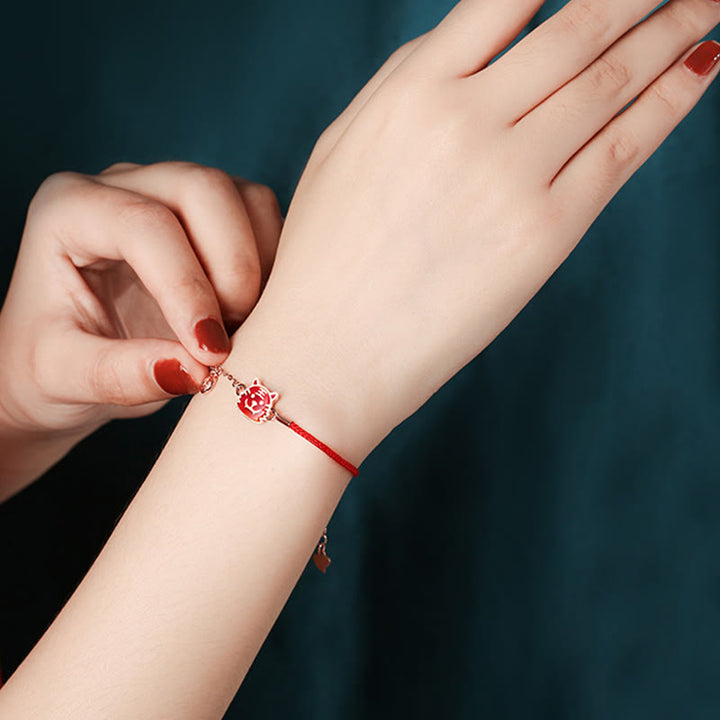 Pulsera de cadena de hilo rojo con Buddha Stones , Plata de Ley 925, que cambia de color, protección de la suerte del zodiaco chino - image 11