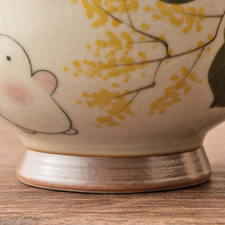 Buddha Stones pintadas a mano, taza de té de cerámica con conejo Osmanthus pequeño, taza de té de Kung Fu, 40ml
