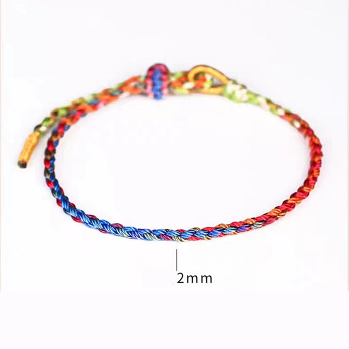 Pulsera para niño y adulto con Buddha Stones, hecha a mano, con cuerda colorida y suerte