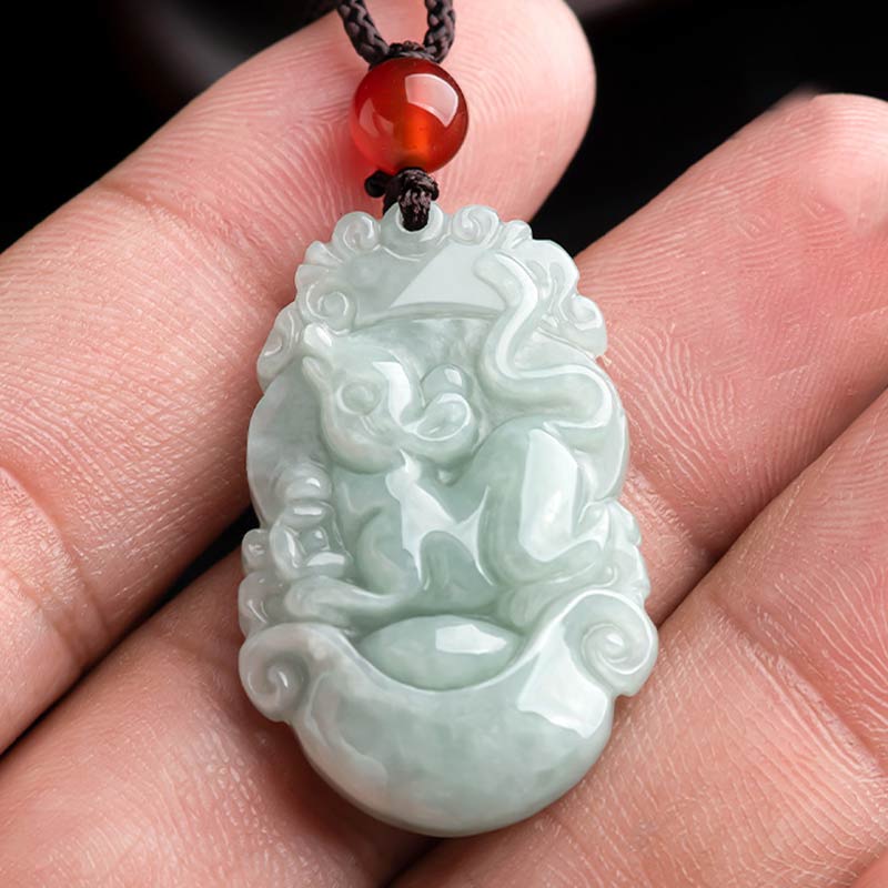 Collar con colgante de éxito del zodiaco chino con Buddha Stones de jade natural 12 - image 5