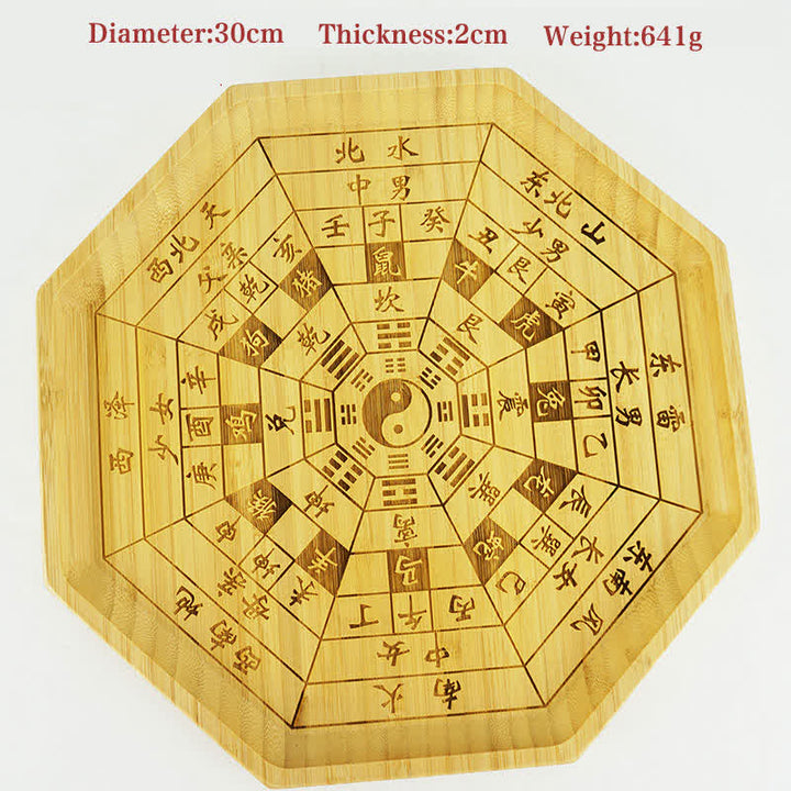 Mapa de Bagua de Bambú Feng Shui Mapa de Energía de Armonía - 12 Zodíaco chino 30cm - image 39