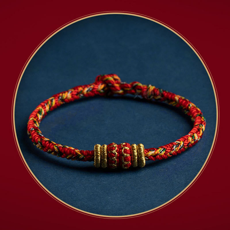 Pulsera de cuerda trenzada de fuerza de la suerte del Buda Natal del zodíaco chino hecha a mano del Tíbet con Buddha Stones