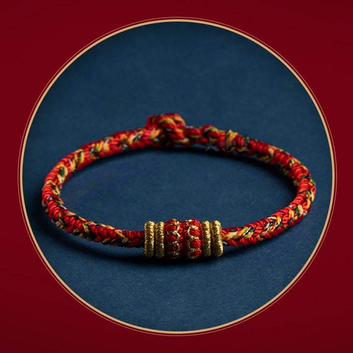 Pulsera de cuerda trenzada de fuerza de la suerte del Buda Natal del zodíaco chino hecha a mano del Tíbet con Buddha Stones