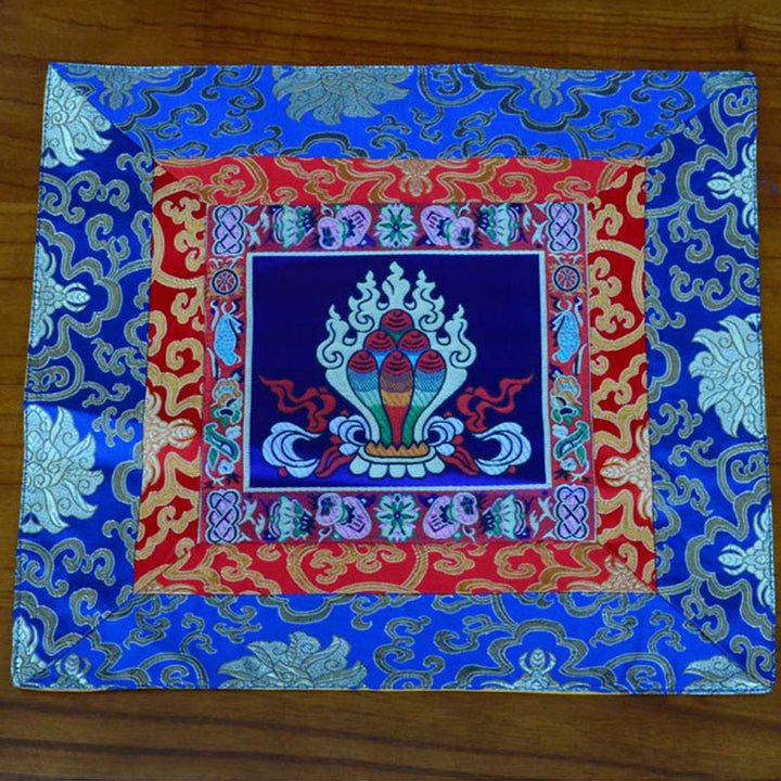 Oración Altar Mat Meditación Fuerza Nudo Sin Fin Vajra Man-Bcu Kalachakra Símbolos Auspiciosos