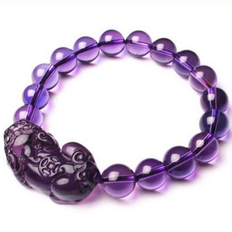 Pulsera de riqueza de fortuna con amatista Feng Shui de Buddha Stones