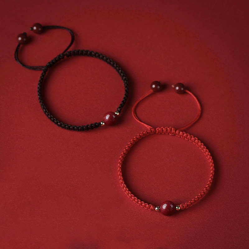 Pulsera de hilo rojo con cuentas de cinabrio de la suerte, Buddha Stones