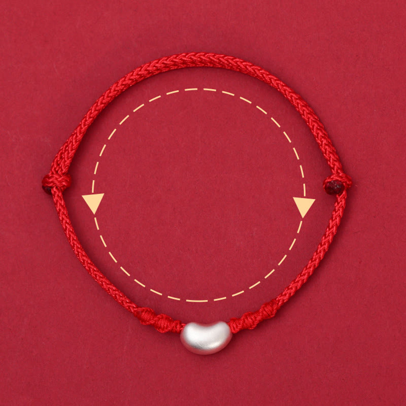 Pulsera trenzada hecha a mano con diseño de frijol de plata de ley 999 con Buddha Stones