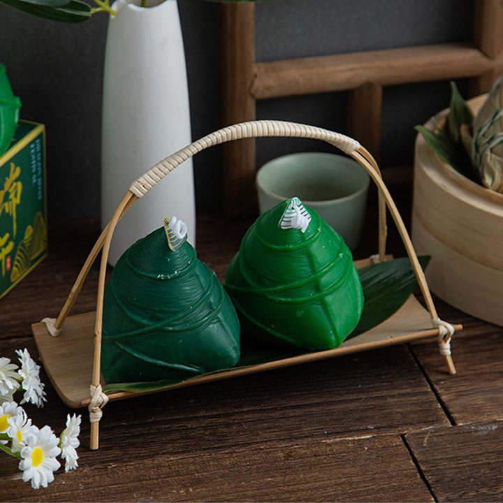 Vela perfumada con patrón Zongzi del Festival del Barco del Dragón de Buddha Stones , regalo para familiares y amigos