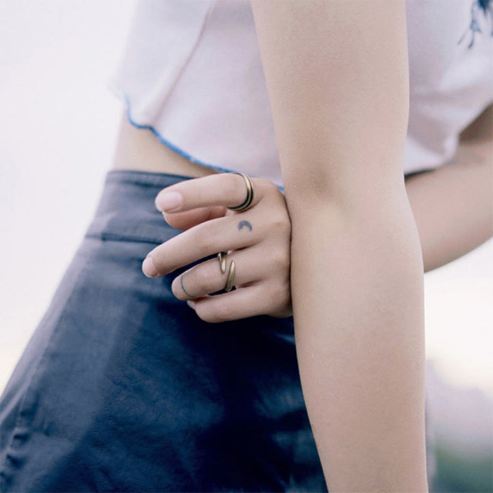 Anillo ajustable de cobre con diseño simple de Buddha Stones