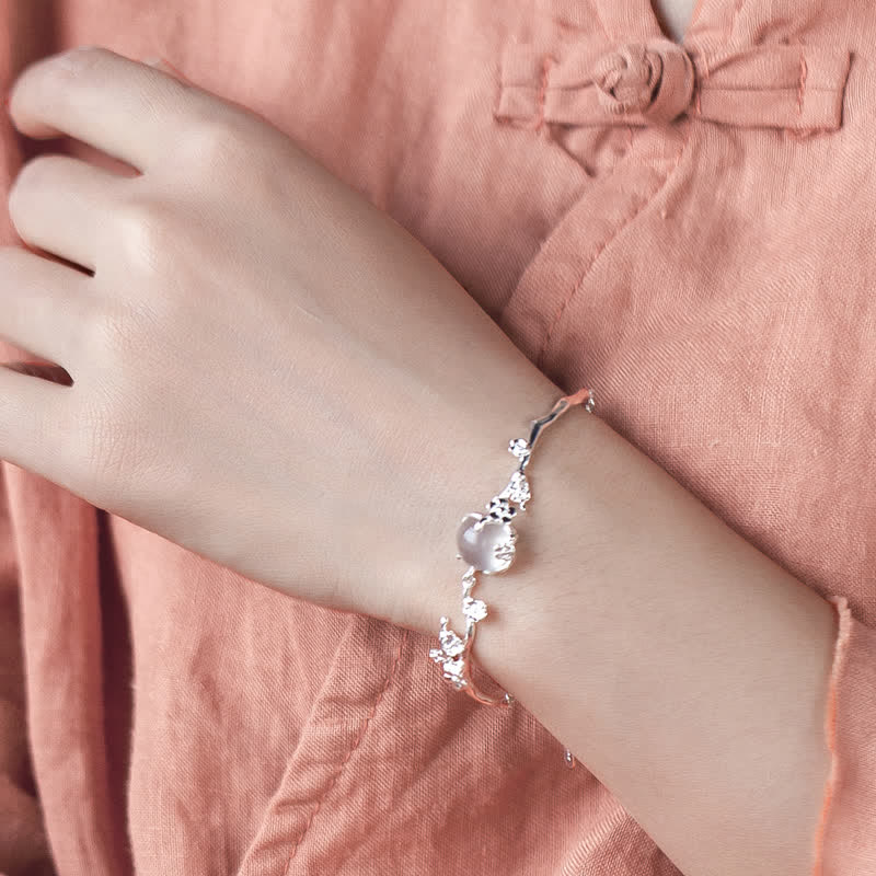 Pulsera Positiva Calcedonia Flor de Ciruelo Buddha Stones