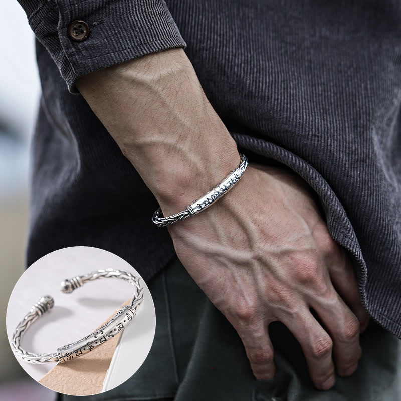 Pulsera de equilibrio de cobre con patrón trenzado trenzado estilo vikingo con Buddha Stones