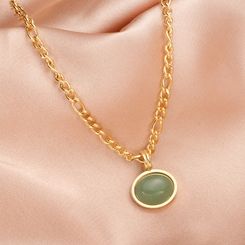 Colgante de collar de acero de titanio de fuerza turquesa ovalada