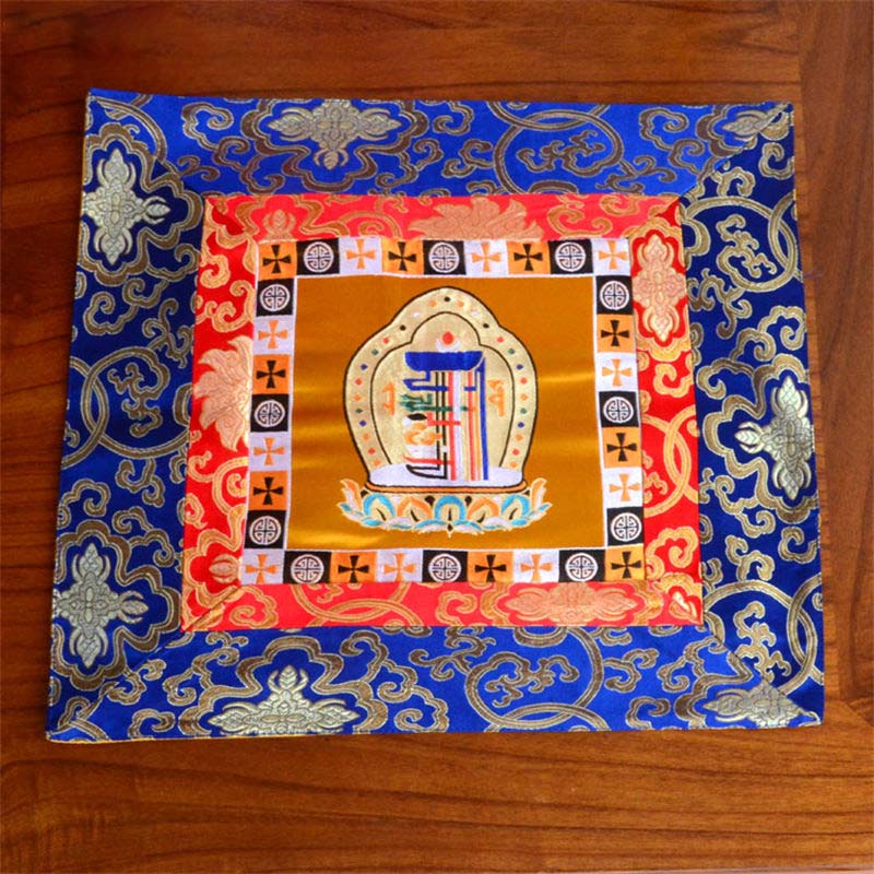Oración Altar Mat Meditación Fuerza Nudo Sin Fin Vajra Man-Bcu Kalachakra Símbolos Auspiciosos