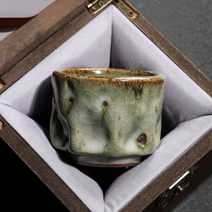 Buddha Stones hechas a mano, textura de hielo agrietada Simple, taza de té de cerámica china Jianzhan, taza de té de Kung Fu