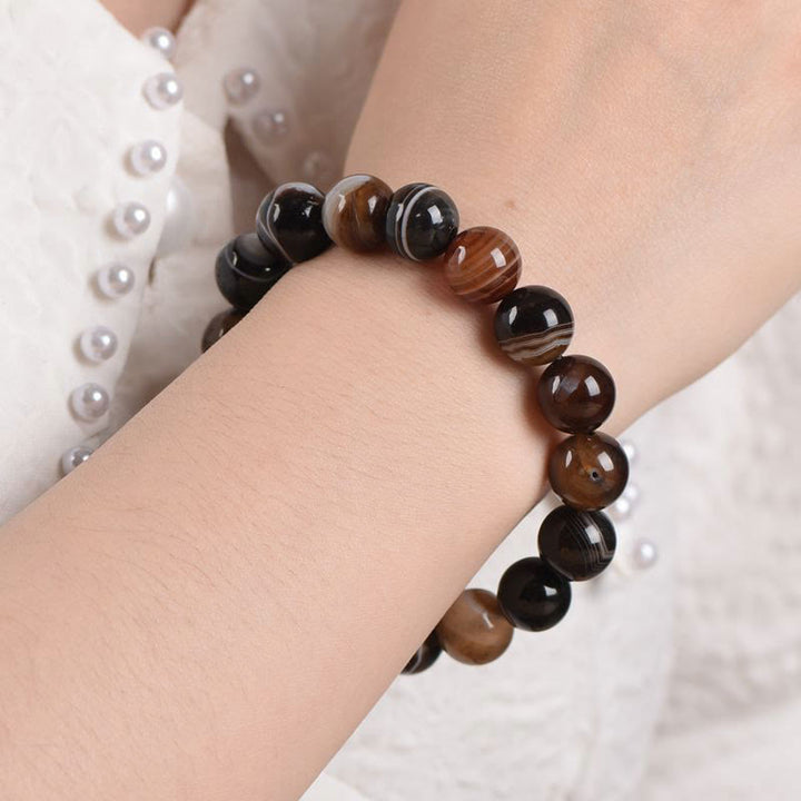Pulsera Buddha Stones Sardónix Tibetano Felicidad Positiva