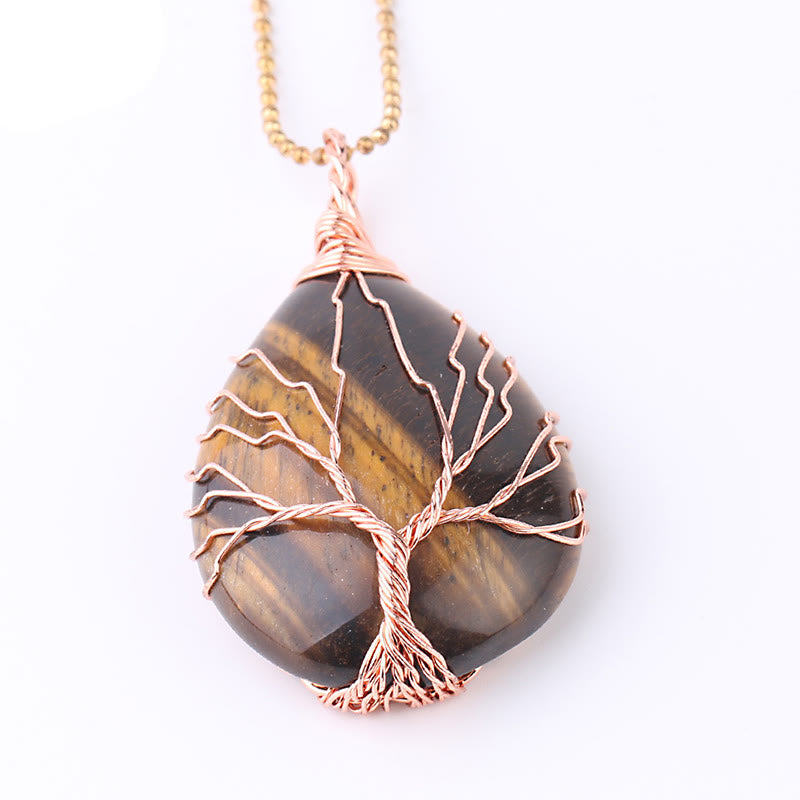 Collar con colgante de energía curativa, árbol de la vida, cristal de cuarzo Natural, Buddha Stones - image 12
