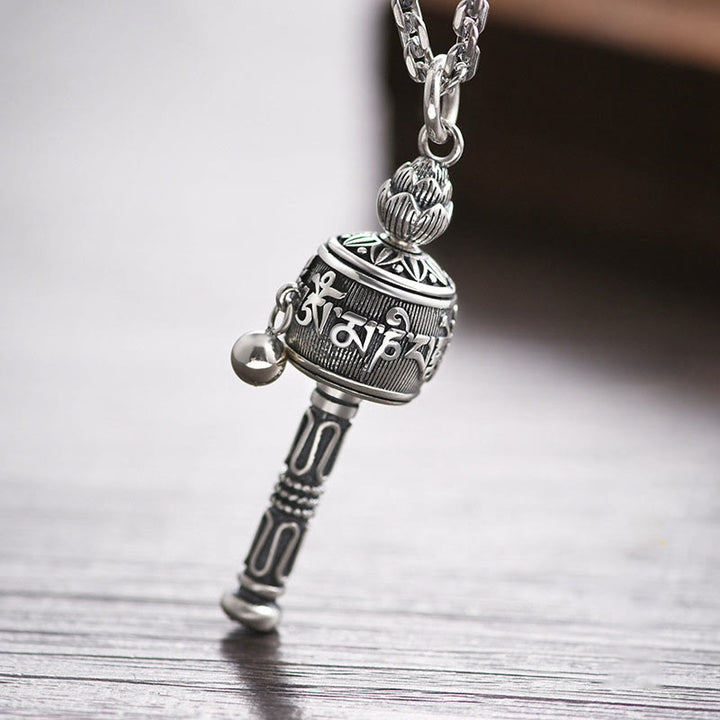 Colgante de collar giratorio con Buddha Stones , Om Mani Padme Hum tibetano, rueda de oración, sabiduría de loto - image 5