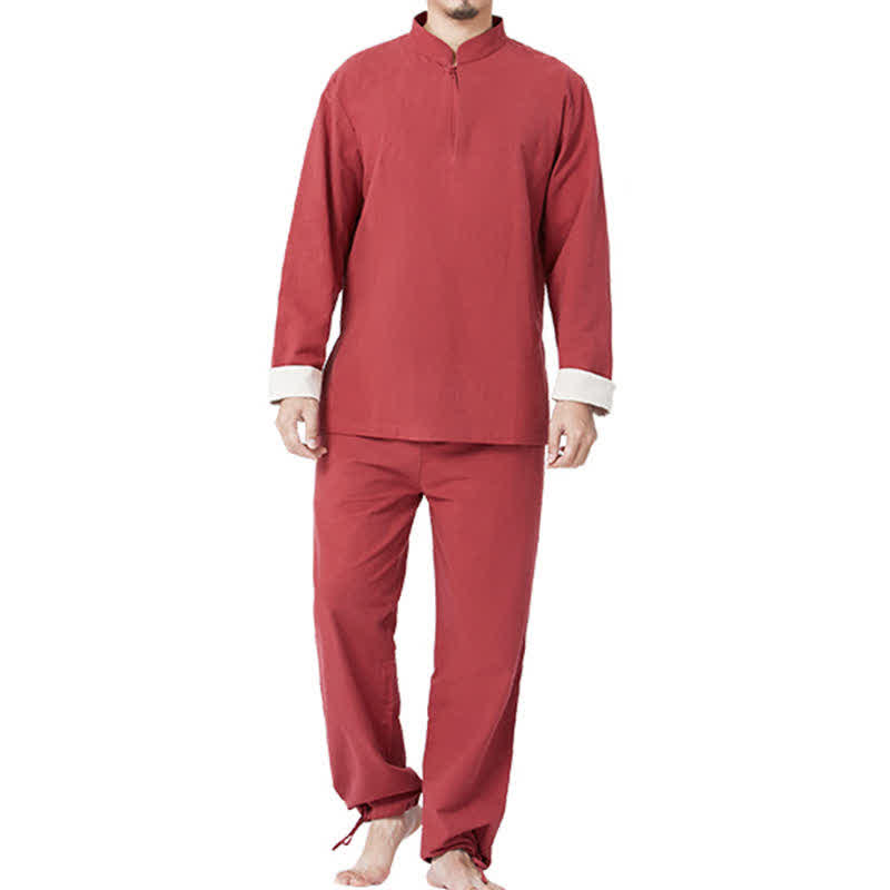 Conjunto de ropa de lino y algodón para hombre con Buddha Stones, meditación espiritual, zen, yoga y oración