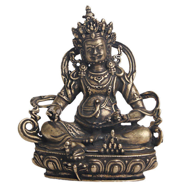 Estatuilla amarilla de Jambhala Bodhisattva, estatua de cobre de serenidad, decoración