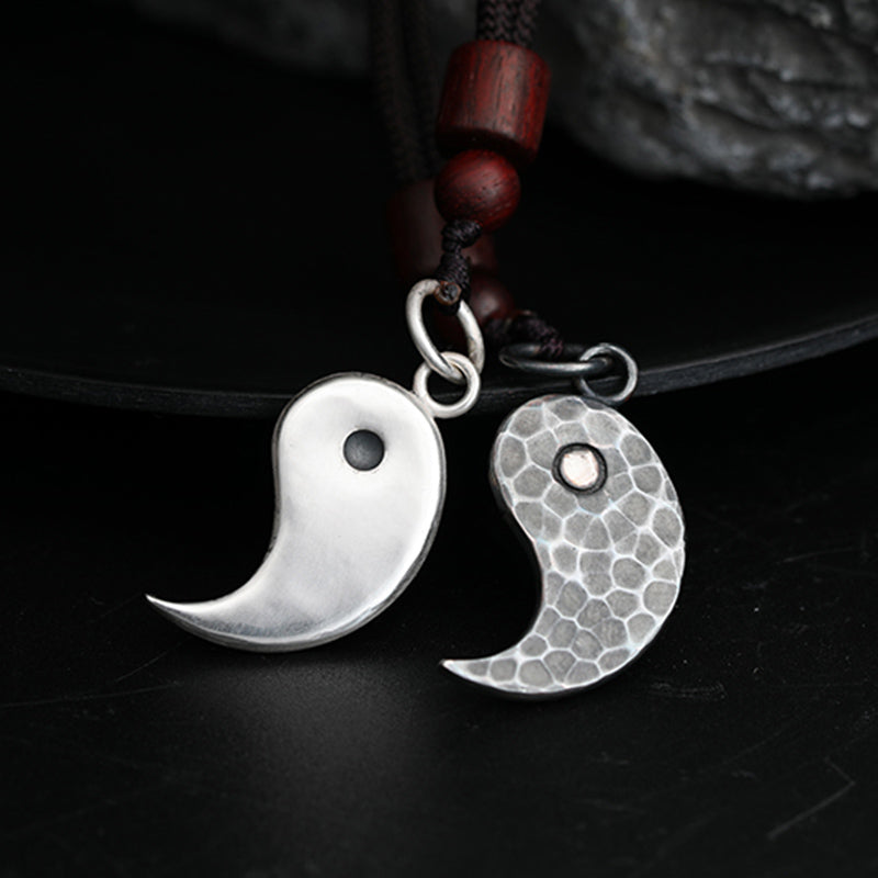 Collar con colgante de armonía Yin Yang de plata de ley 990 con Buddha Stones - image 18