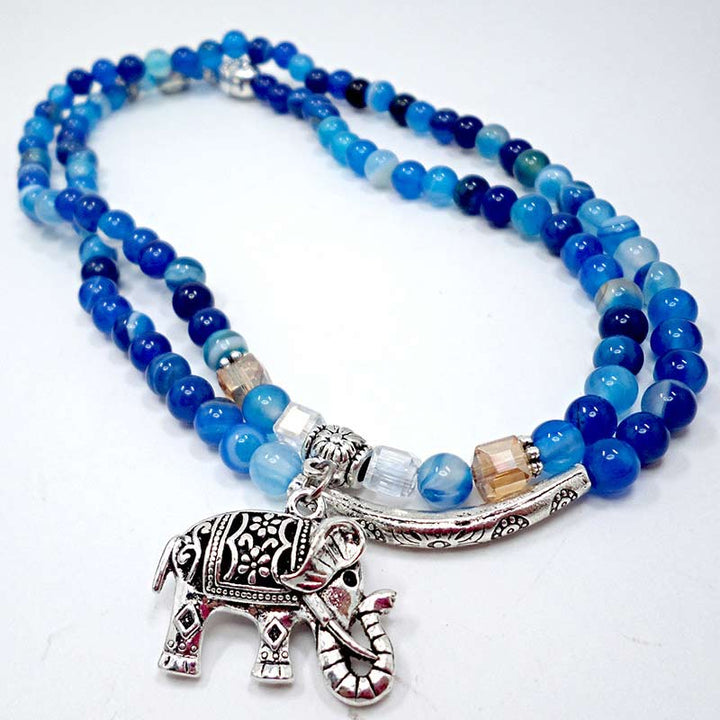 Buddha Stones Pulsera de ágata natural con forma de elefante y Buda de la esperanza - image 2