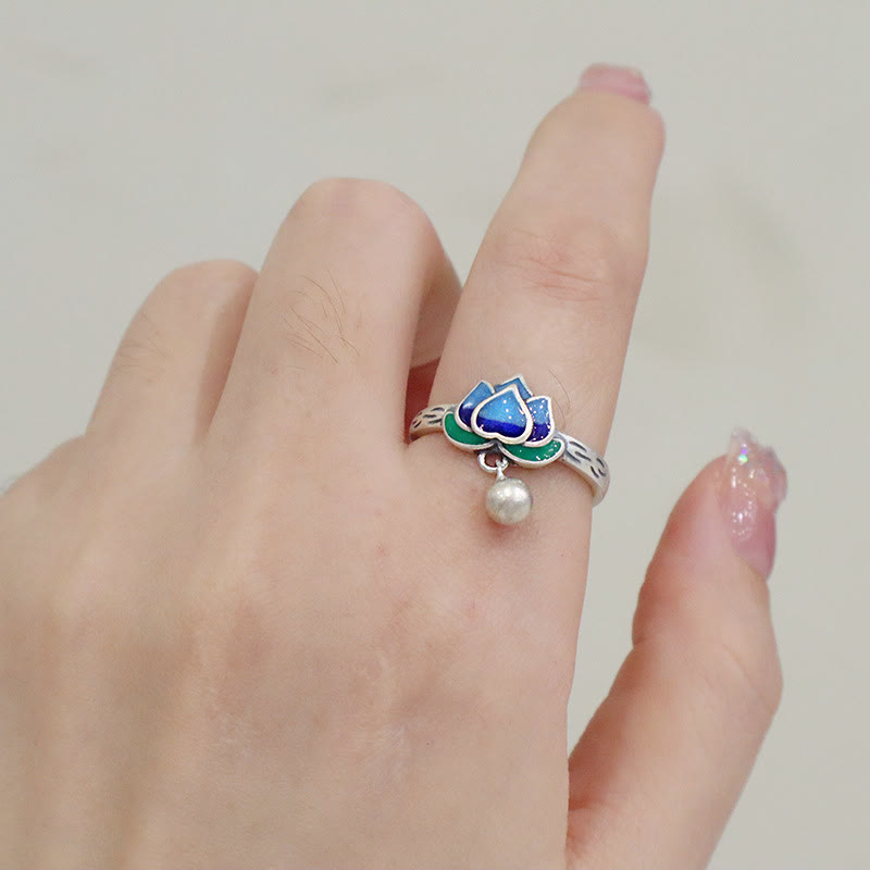 Anillo de iluminación con patrón de flor de loto de Buddha Stones