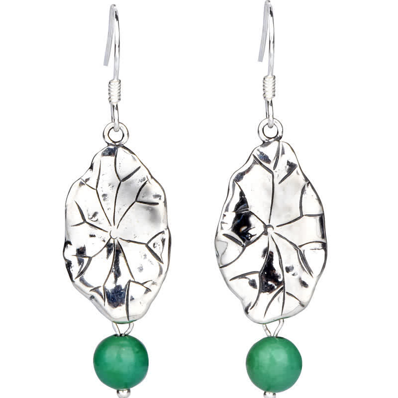 Pendientes colgantes de plata de ley 925 con protección de hoja de loto turquesa - image 10