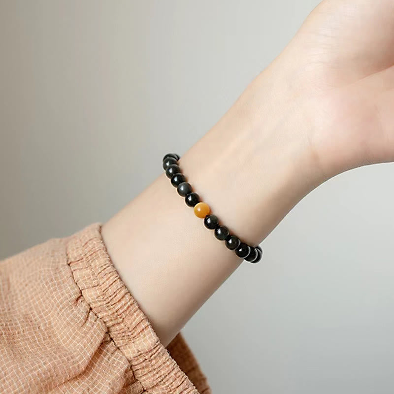 Pulsera de amor positivo con ojo de tigre y obsidiana arcoíris natural con Buddha Stones