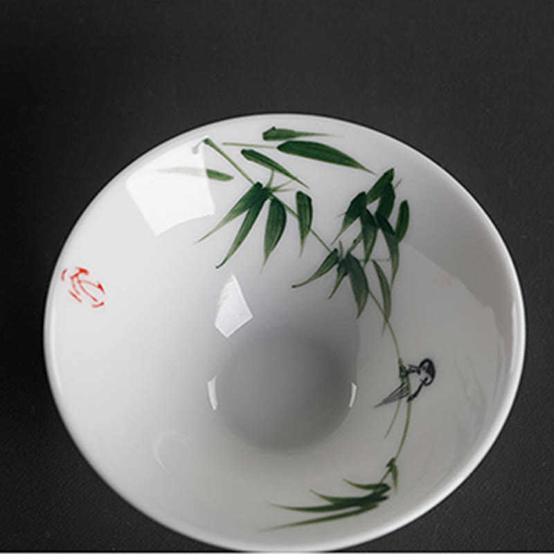Buddha Stones Vintage ciruela orquídea bambú crisantemo loto pez Koi taza de té de cerámica tazas de té Kung Fu