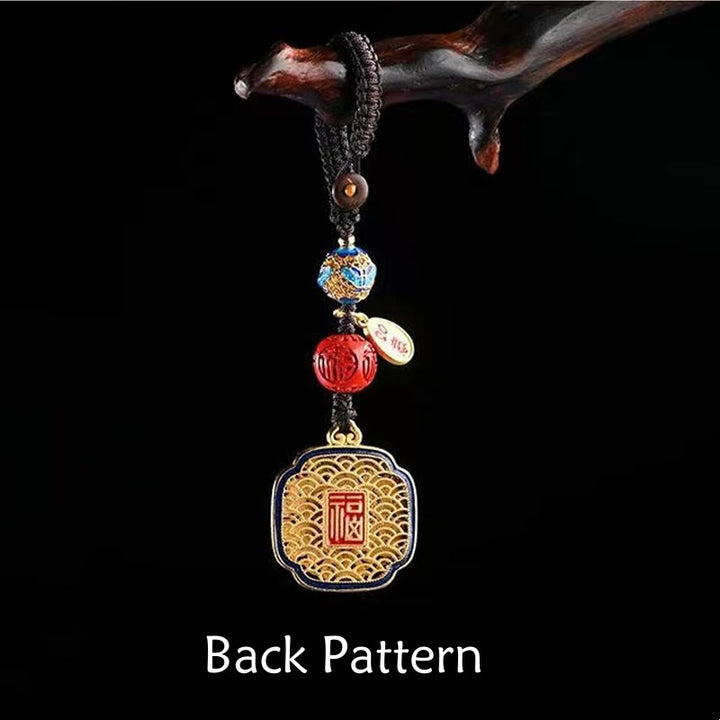 Llavero con dije de Ruyi con bendición del personaje Fu de Buddha Stones