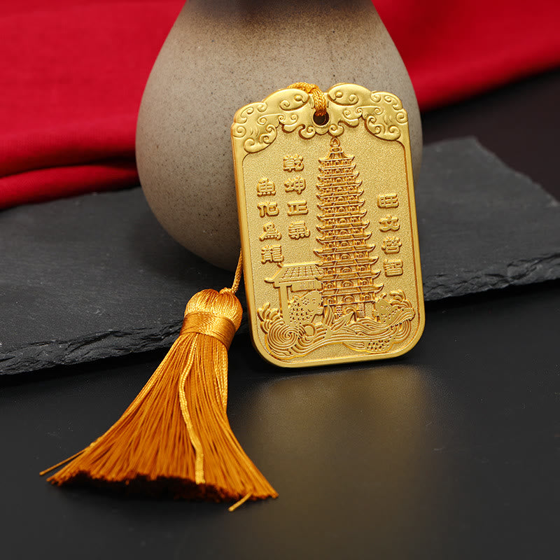 Buddha Stones Feng Shui, estrella auspiciosa, pluma Wenchang, Pagoda, pez Koi, decoración colgante para coche