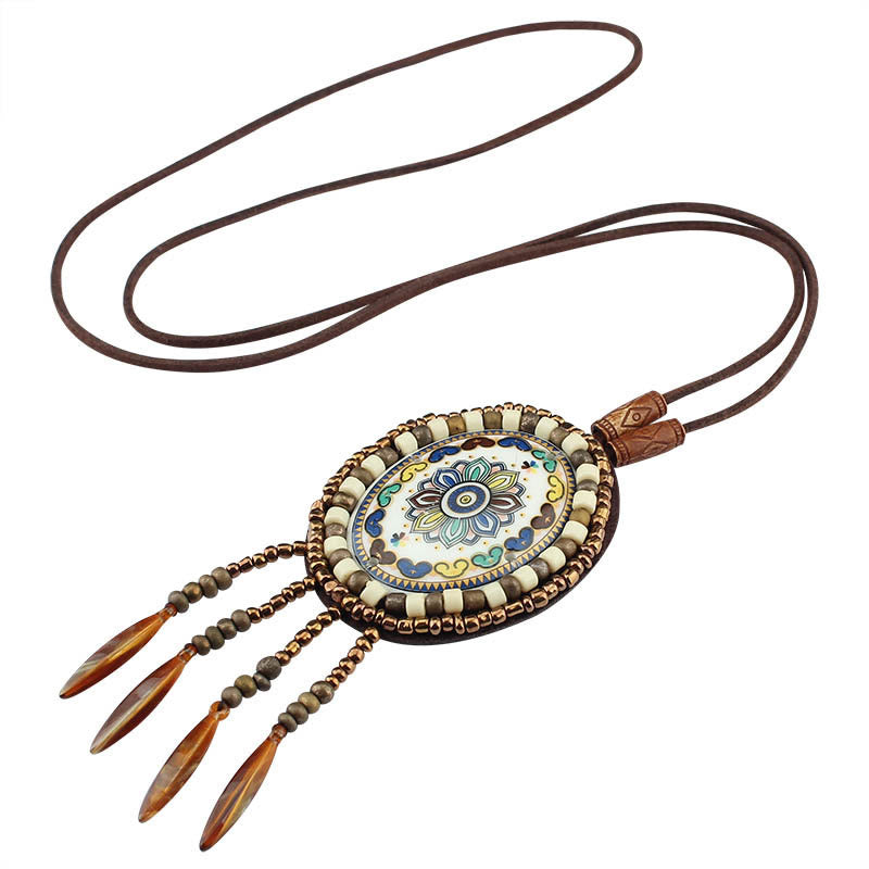 Colgante de collar de creatividad con cuentas de patrón de mandala de Buddha Stones - image 8