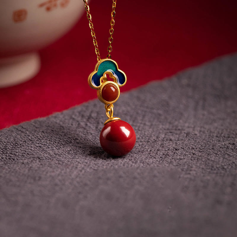 Juego de anillos y pendientes con colgante de ágata roja y cinabrio chapado en plata de ley 925 con Buddha Stones