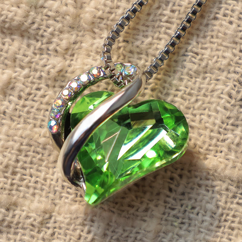 Colgante de collar de energía curativa con piedra natal de corazón de amor de Buddha Stones