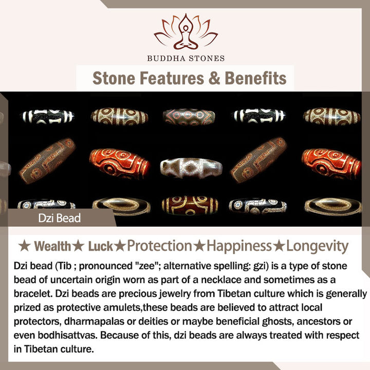 Buddha Stones 108 cuentas Mala Rudraksha Bodhi Semilla Dzi cuentas suerte pulsera de riqueza
