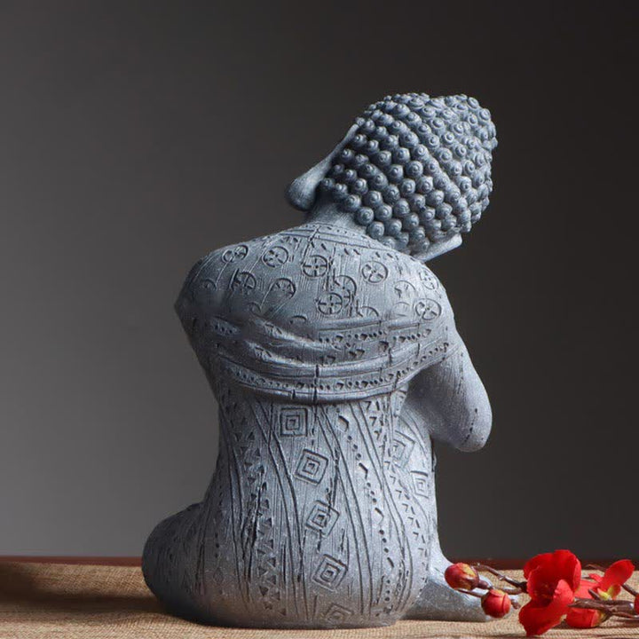 Decoración de estatua de resina de serenidad de Buda meditante tibetano