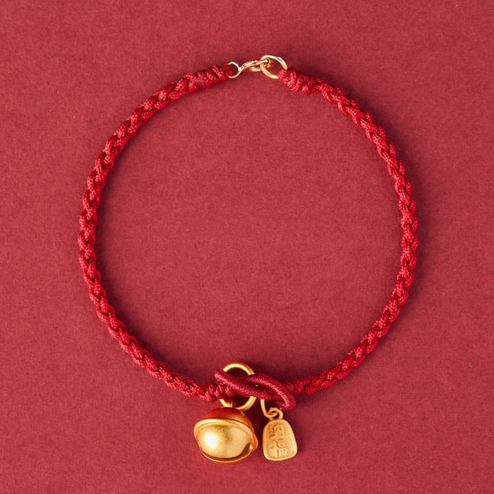 Pulsera de cuerda roja con diseño de personaje Fu hecho a mano con Buddha Stones