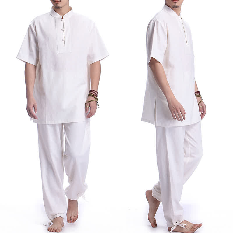 Conjunto de ropa de lino y algodón para hombre con Buddha Stones, meditación espiritual zen y práctica de oración - image 12