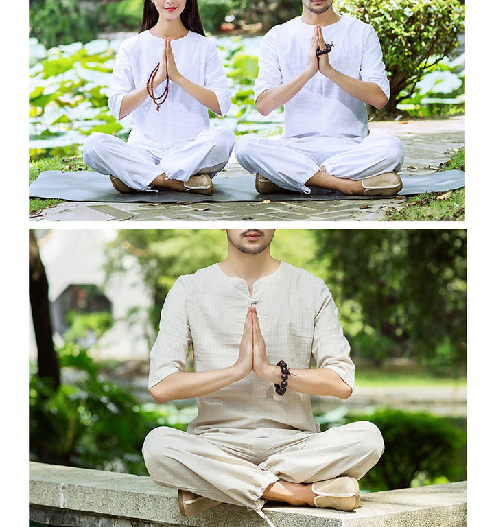 Conjunto de uniforme para hombre, ropa de práctica Zen espiritual, meditación , Buddha Stones