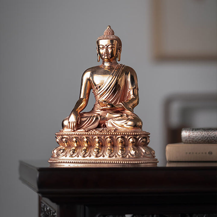 Estatuilla de Buda Gautama Shakyamuni, estatua de cobre de serenidad, decoración del hogar