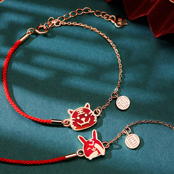 Pulsera de cadena de hilo rojo con Buddha Stones , Plata de Ley 925, que cambia de color, protección de la suerte del zodiaco chino - image 2